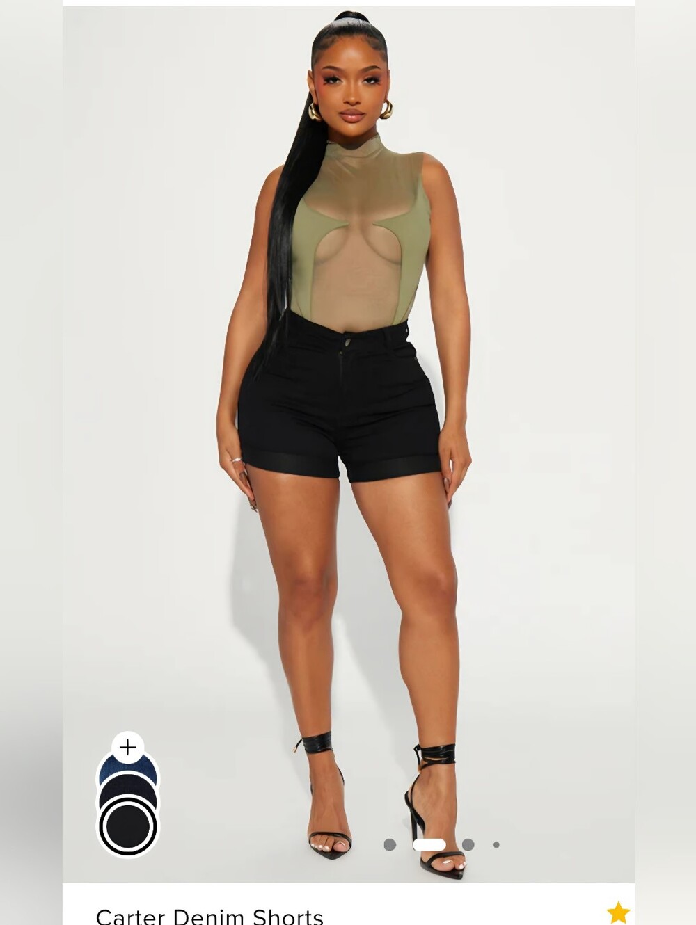 Fashion Nova Black Denim Cuffed Shorts